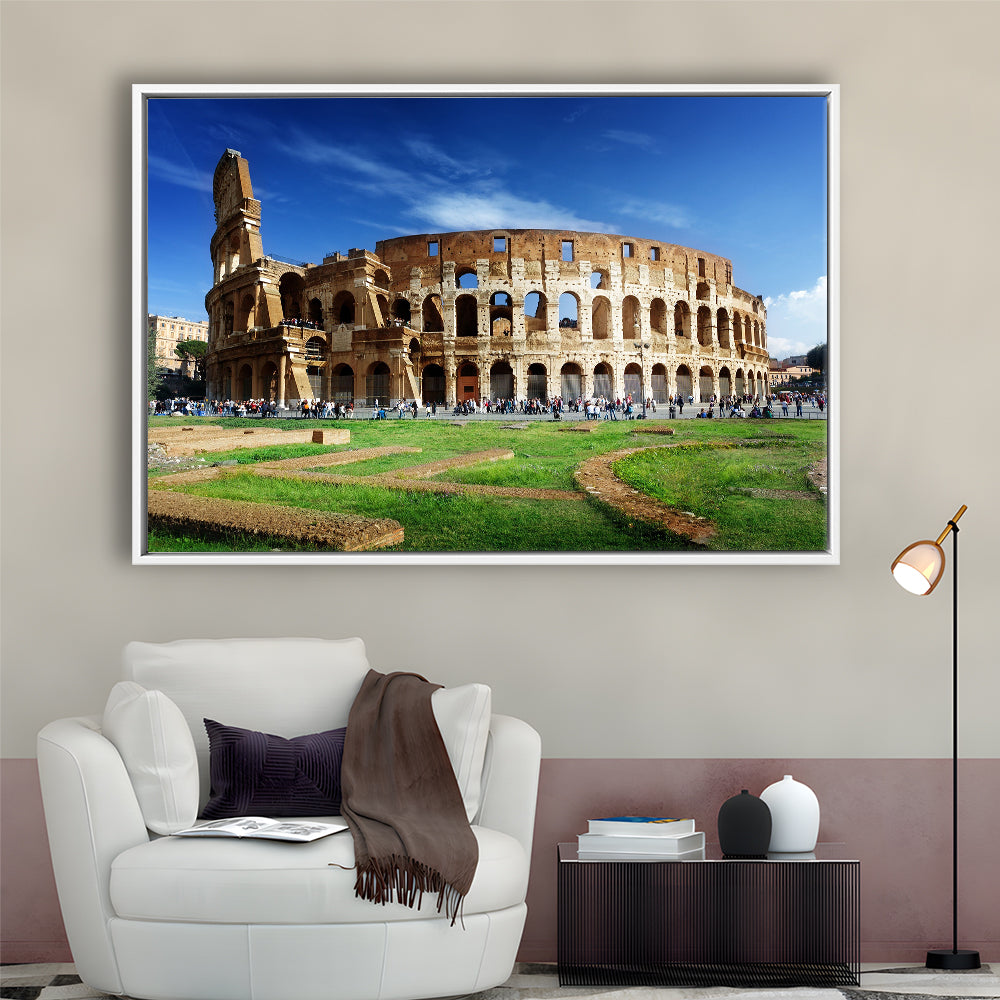 Great Colosseum, Stadium Canvas, Sport Art, Framed Canvas Print Wall Art, Floating Frame