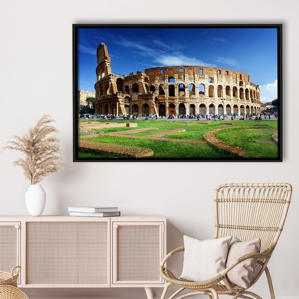 Great Colosseum, Stadium Canvas, Sport Art, Framed Canvas Print Wall Art, Floating Frame