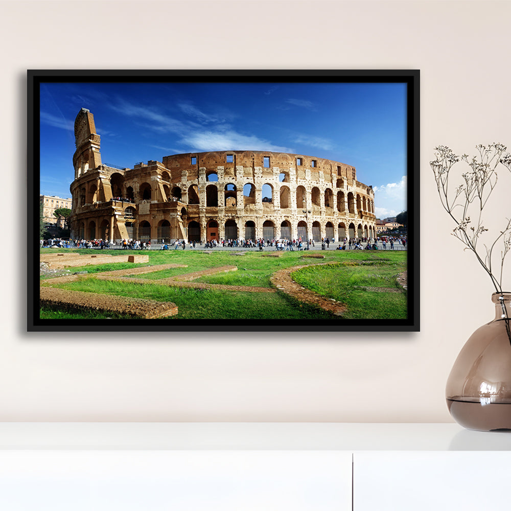 Great Colosseum, Stadium Canvas, Sport Art, Framed Canvas Print Wall Art, Floating Frame