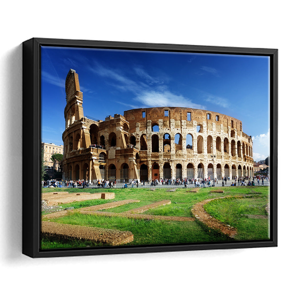 Great Colosseum, Stadium Canvas, Sport Art, Framed Canvas Print Wall Art, Floating Frame