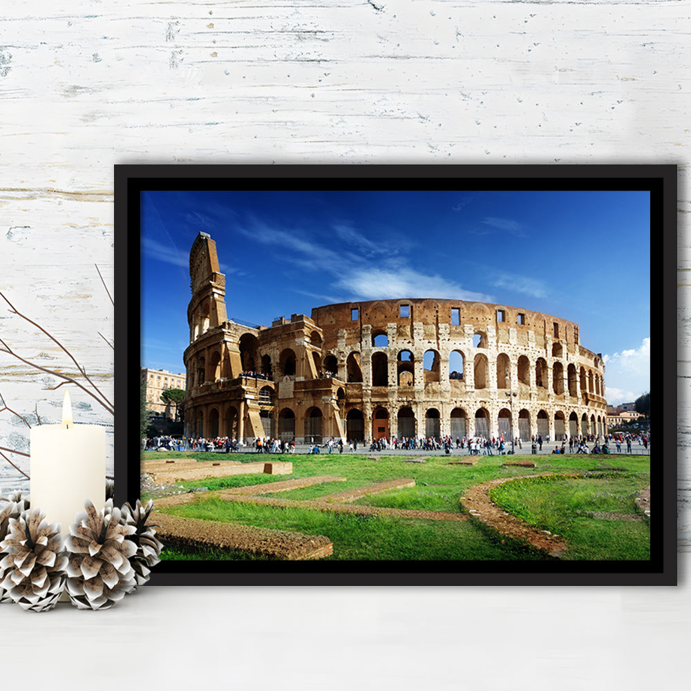 Great Colosseum, Stadium Canvas, Sport Art, Framed Canvas Print Wall Art, Floating Frame