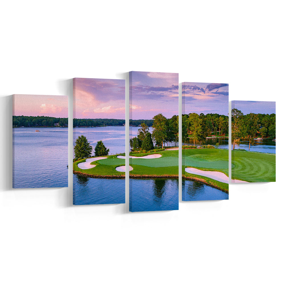 Great Waters At Reynolds Lake Oconee Golf Courses, Golf Art Print, 5 Pieces Mixed Canvas Print Wall Art