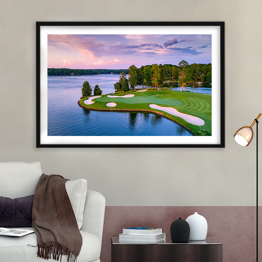 Great Waters At Reynolds Lake Oconee Golf Courses, Goft Art Print, Framed Art Print White Border Wall Decor