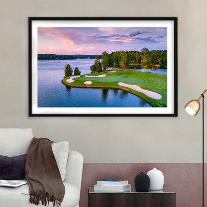 Great Waters At Reynolds Lake Oconee Golf Courses, Goft Art Print, Framed Art Print White Border Wall Decor