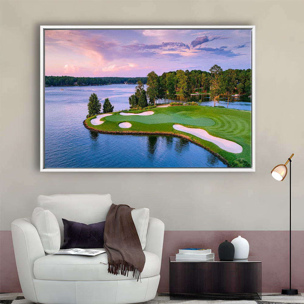 Great Waters At Reynolds Lake Oconee Golf Courses, Floating Framed Canvas Print Wall Art