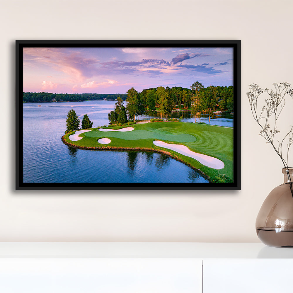 Great Waters At Reynolds Lake Oconee Golf Courses, Floating Framed Canvas Print Wall Art