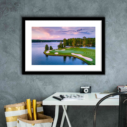 Great Waters At Reynolds Lake Oconee Golf Courses, Goft Art Print, Framed Art Print White Border Wall Decor