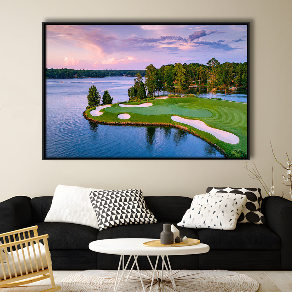 Great Waters At Reynolds Lake Oconee Golf Courses, Floating Framed Canvas Print Wall Art