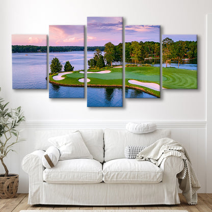 Great Waters At Reynolds Lake Oconee Golf Courses, Golf Art Print, 5 Pieces Mixed Canvas Print Wall Art