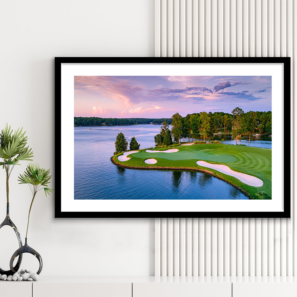 Great Waters At Reynolds Lake Oconee Golf Courses, Goft Art Print, Framed Art Print White Border Wall Decor