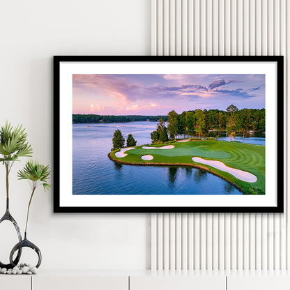 Great Waters At Reynolds Lake Oconee Golf Courses, Goft Art Print, Framed Art Print White Border Wall Decor