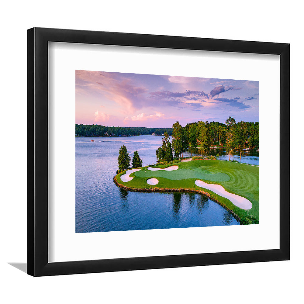 Great Waters At Reynolds Lake Oconee Golf Courses, Goft Art Print, Framed Art Print White Border Wall Decor