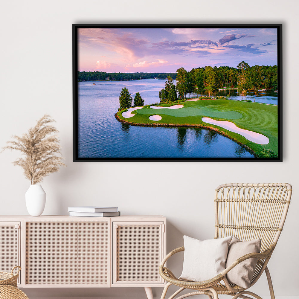 Great Waters At Reynolds Lake Oconee Golf Courses, Floating Framed Canvas Print Wall Art