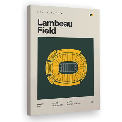 Green Bay Stadium Print, Lambeau Field Stadium Print, Fan Gifts, Sport Art, Canvas Print Wall Art