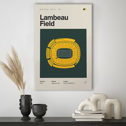 Green Bay Stadium Print, Lambeau Field Stadium Print, Fan Gifts, Sport Art, Canvas Print Wall Art