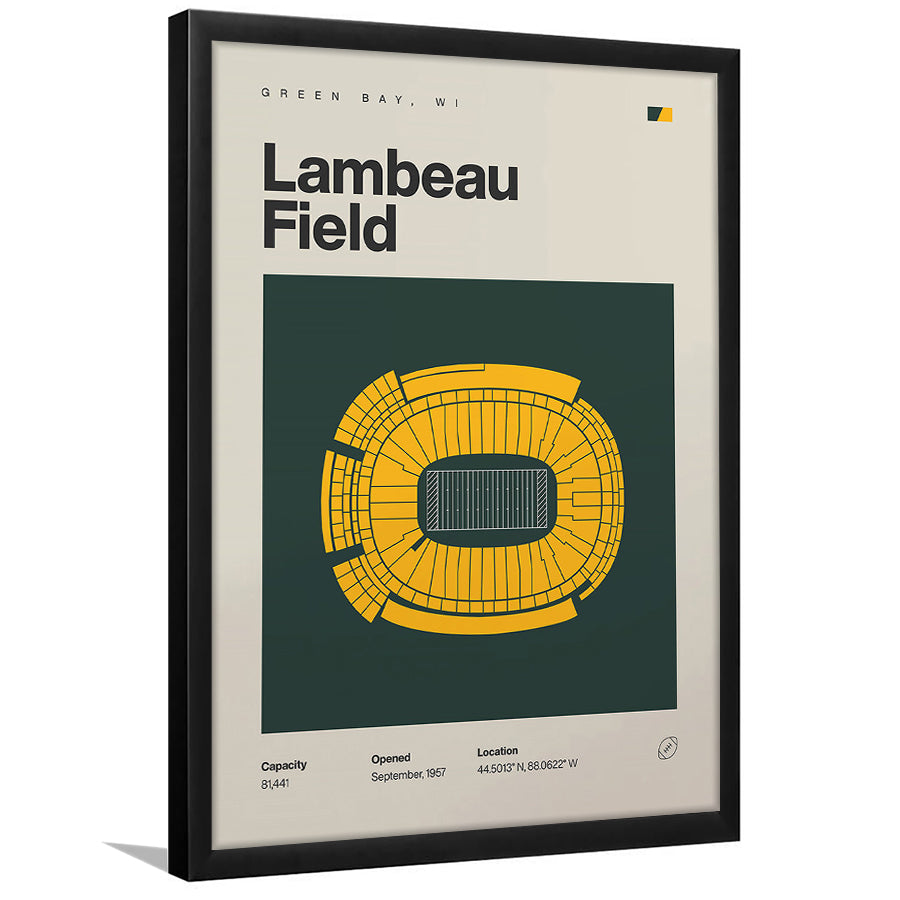 Green Bay Stadium Print, Lambeau Field Stadium Print, Gifts for him, Sport Art, Framed Art Print Wall Decor