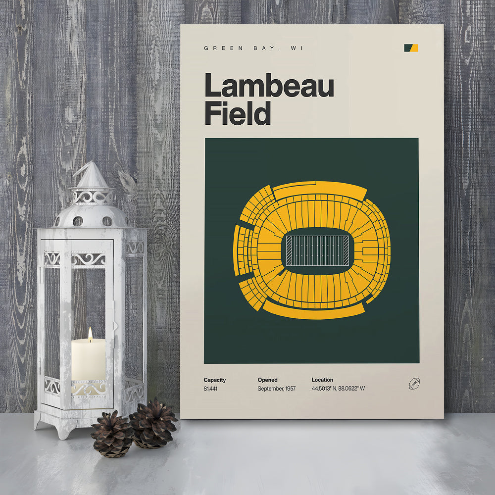 Green Bay Stadium Print, Lambeau Field Stadium Print, Fan Gifts, Sport Art, Canvas Print Wall Art