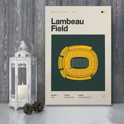Green Bay Stadium Print, Lambeau Field Stadium Print, Fan Gifts, Sport Art, Canvas Print Wall Art