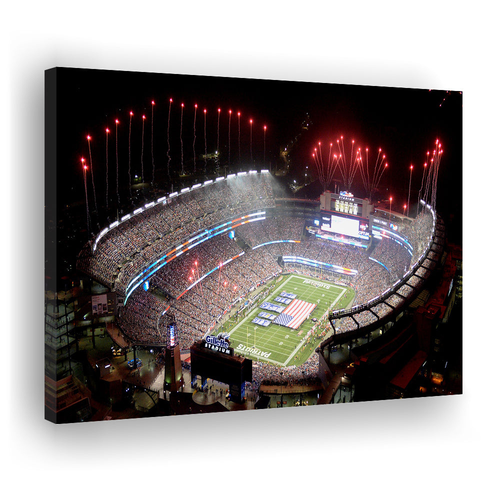 Green Power Gillette Stadium, Stadium Canvas, Sport Art, Gift for him, Man Cave Decor, Art Print, Canvas Print Wall Art