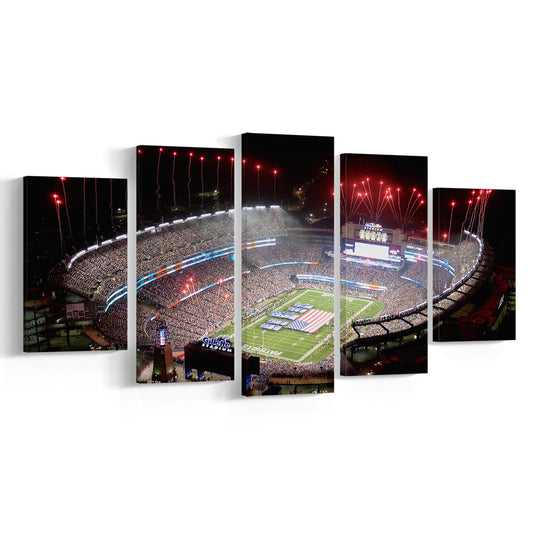 Green Power Gillette Stadium, Stadium Canvas, Sport Art, Gift for him, 5 Panel, Large Canvas, Canvas Print Wall Art
