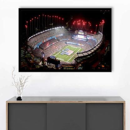 Green Power Gillette Stadium, Stadium Canvas, Sport Art, Gift for him, Framed Art Print Wall Decor, Picture Framed