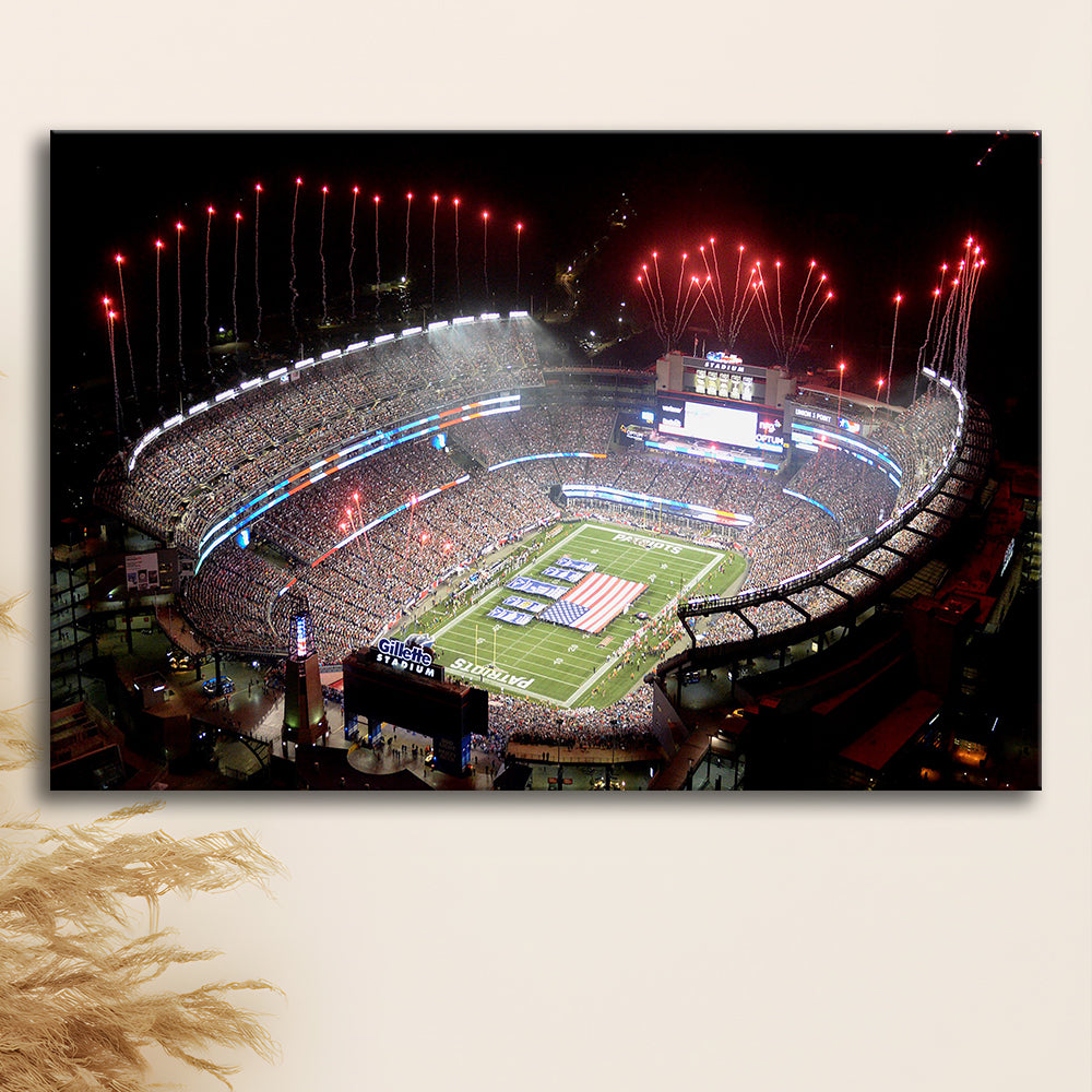 Green Power Gillette Stadium, Stadium Canvas, Sport Art, Gift for him, Man Cave Decor, Art Print, Canvas Print Wall Art