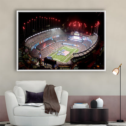 Green Power Gillette Stadium, Stadium Canvas, Sport Art, Framed Canvas Print Wall Art, Floating Frame