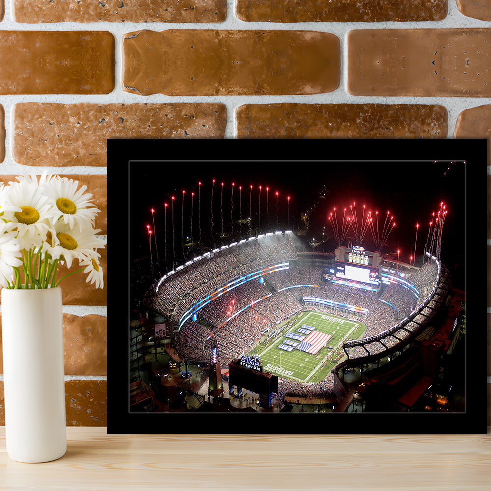 Green Power Gillette Stadium, Stadium Canvas, Sport Art, Gift for him, Framed Art Print Wall Decor, Picture Framed