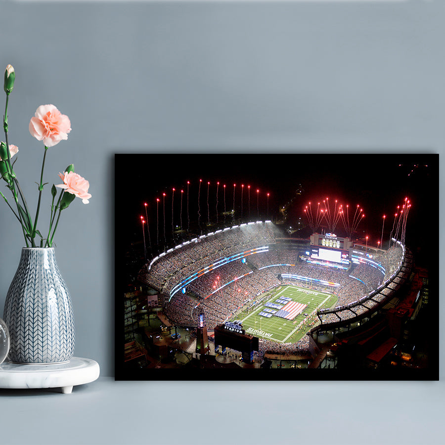 Green Power Gillette Stadium, Stadium Canvas, Sport Art, Gift for him, Framed Art Print Wall Decor, Picture Framed
