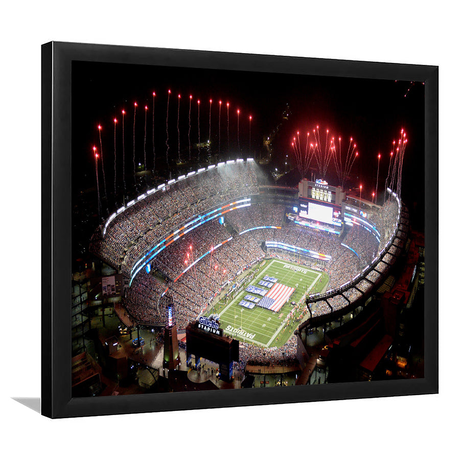 Green Power Gillette Stadium, Stadium Canvas, Sport Art, Gift for him, Framed Art Print Wall Decor, Picture Framed