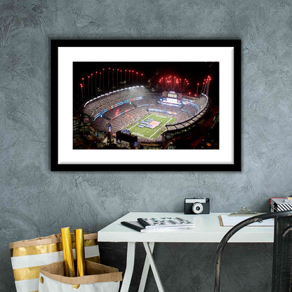 Green Power Gillette Stadium, Stadium Canvas, Sport Art, Gift for him, White Border Framed Art Print Wall Decor