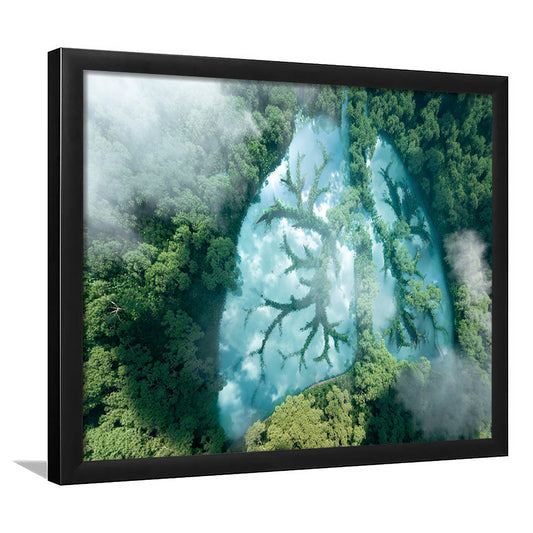 Green forest of planet Earth Forest art panel set Nature Earth Forest landscape, Framed Art Print Wall Decor, Picture Framed