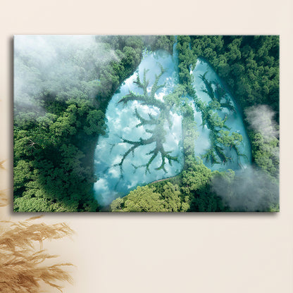 Green Forest Of Planet Earth Forest Art Panel Set Nature Earth Forest Landscape, Canvas Print Wall Art, Wall Decor, Painting Canvas