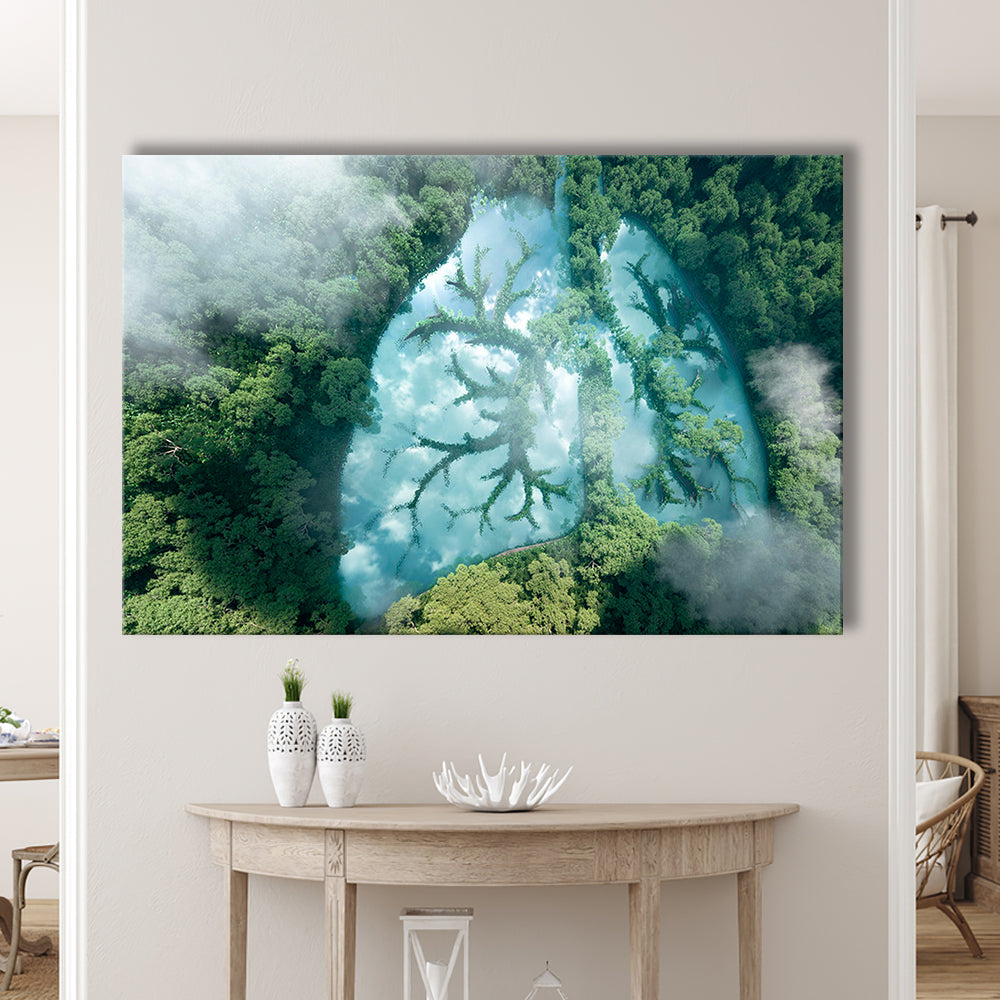 Green Forest Of Planet Earth Forest Art Panel Set Nature Earth Forest Landscape, Canvas Print Wall Art, Wall Decor, Painting Canvas