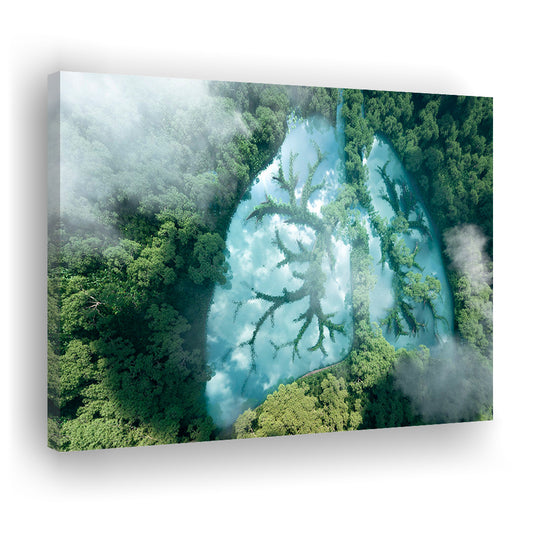 Green Forest Of Planet Earth Forest Art Panel Set Nature Earth Forest Landscape, Canvas Print Wall Art, Wall Decor, Painting Canvas