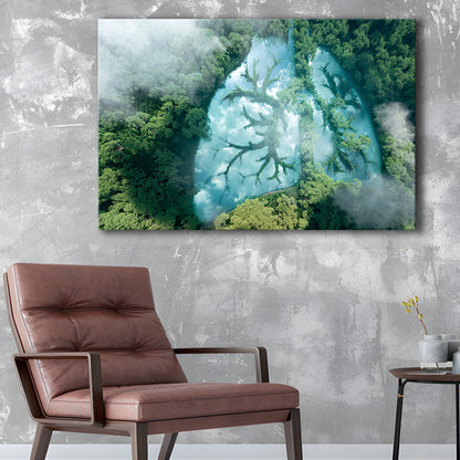 Green Forest Of Planet Earth Forest Art Panel Set Nature Earth Forest Landscape, Canvas Print Wall Art, Wall Decor, Painting Canvas