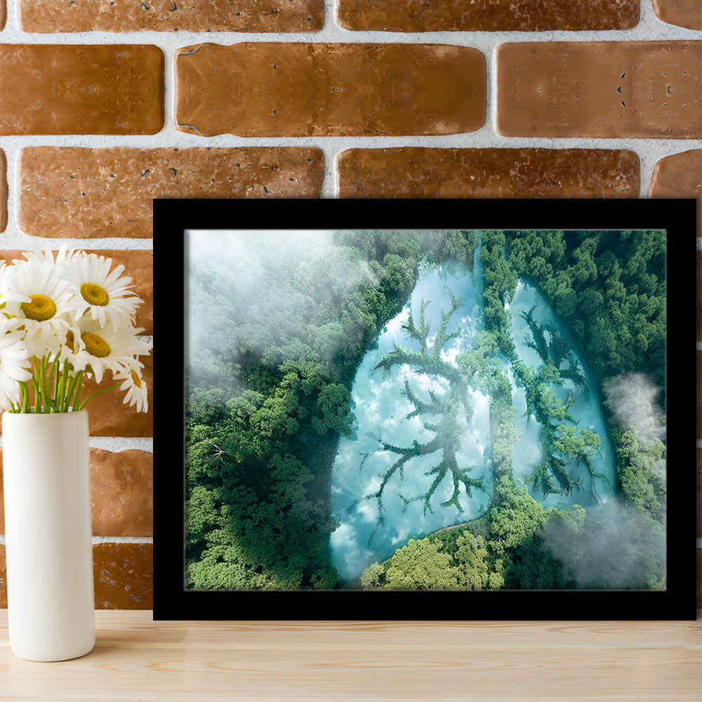 Green forest of planet Earth Forest art panel set Nature Earth Forest landscape, Framed Art Print Wall Decor, Picture Framed