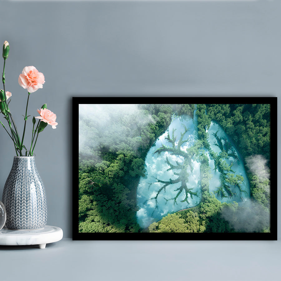 Green forest of planet Earth Forest art panel set Nature Earth Forest landscape, Framed Art Print Wall Decor, Picture Framed