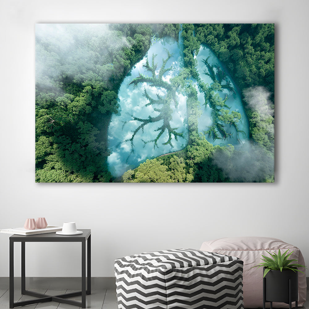 Green Forest Of Planet Earth Forest Art Panel Set Nature Earth Forest Landscape, Canvas Print Wall Art, Wall Decor, Painting Canvas