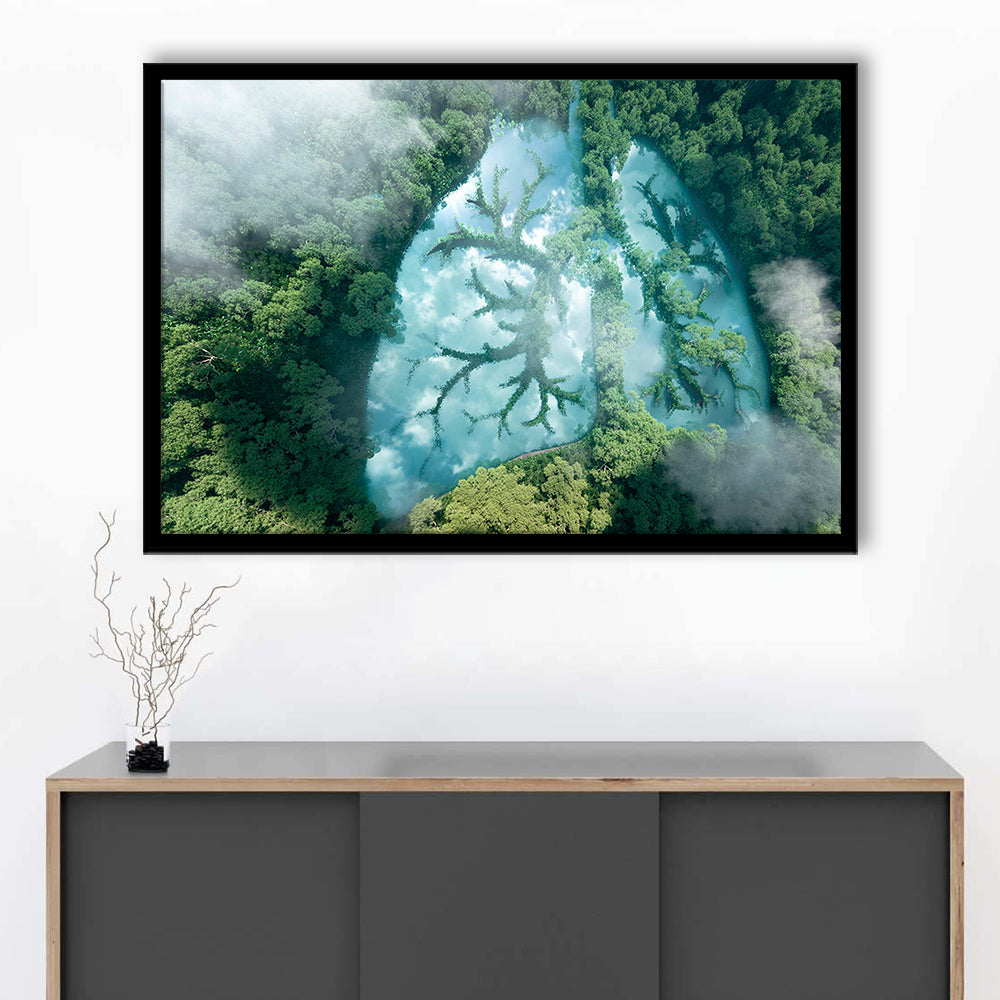 Green forest of planet Earth Forest art panel set Nature Earth Forest landscape, Framed Art Print Wall Decor, Picture Framed