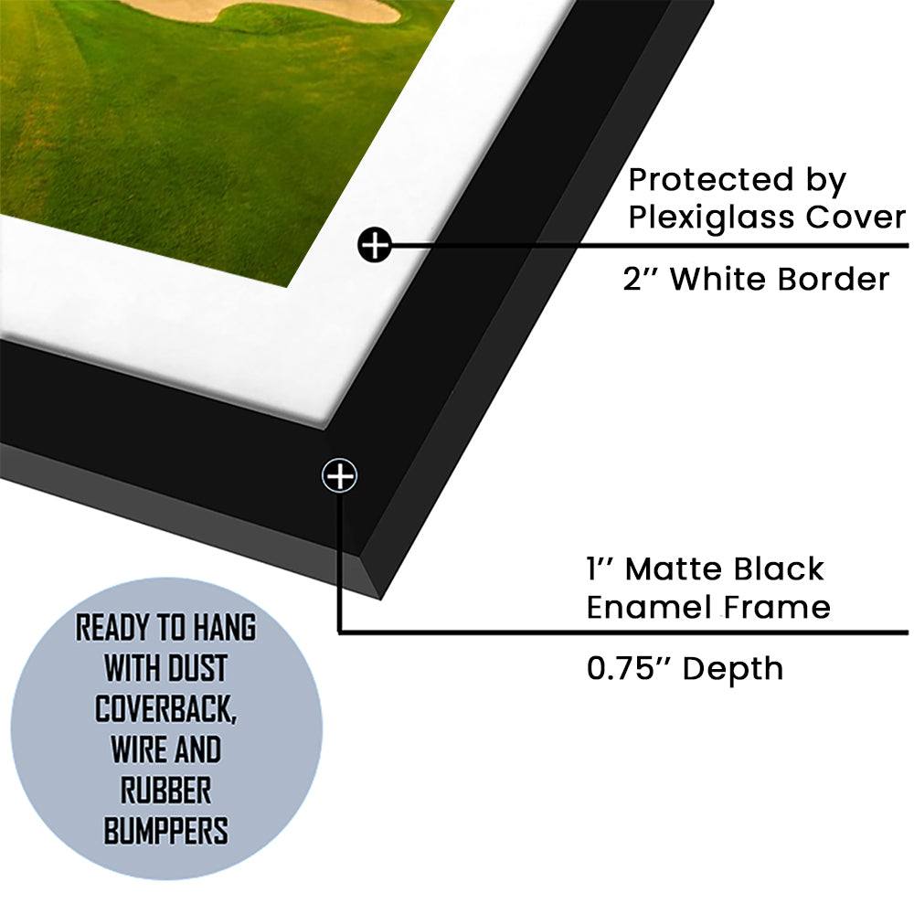 Green Grass And Woods On A Golf Field, Goft Art Print, Framed Art Print White Border Wall Decor
