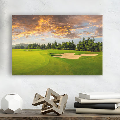 Green Grass And Woods On A Golf Field, Golf Art Print,Gifts Golf Lover