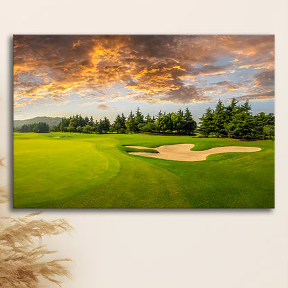 Green Grass And Woods On A Golf Field, Golf Art Print,Gifts Golf Lover