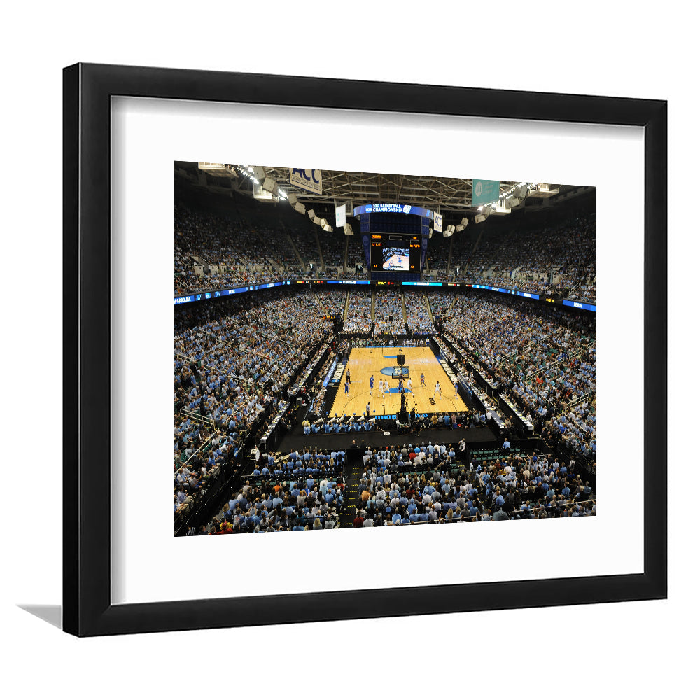 Greensboro Coliseum Complex, Stadium Canvas, Sport Art, Gift for him, White Border Framed Art Print Wall Decor