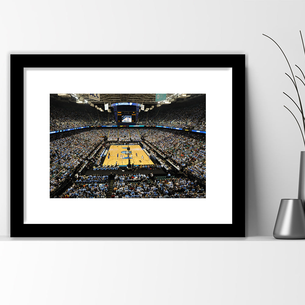 Greensboro Coliseum Complex, Stadium Canvas, Sport Art, Gift for him, White Border Framed Art Print Wall Decor