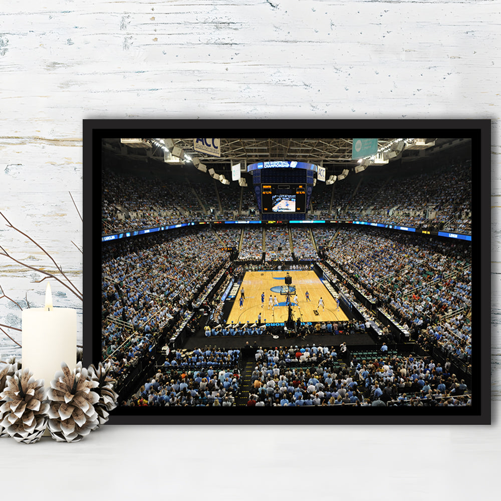 Greensboro Coliseum Complex, Stadium Canvas, Sport Art, Framed Canvas Print Wall Art, Floating Frame