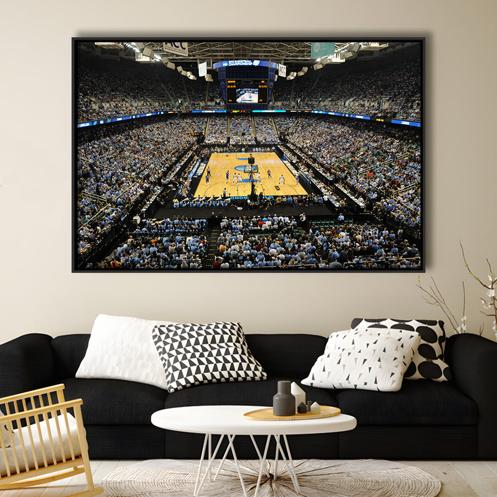 Greensboro Coliseum Complex, Stadium Canvas, Sport Art, Framed Canvas Print Wall Art, Floating Frame