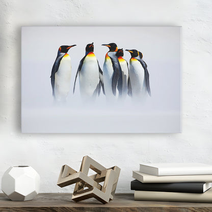 Group of Six King Penguins Wall Art, Falkland Islands Wall Decor, Antarctica Large Canvas, Cavas Print Wall Art Hom Decor