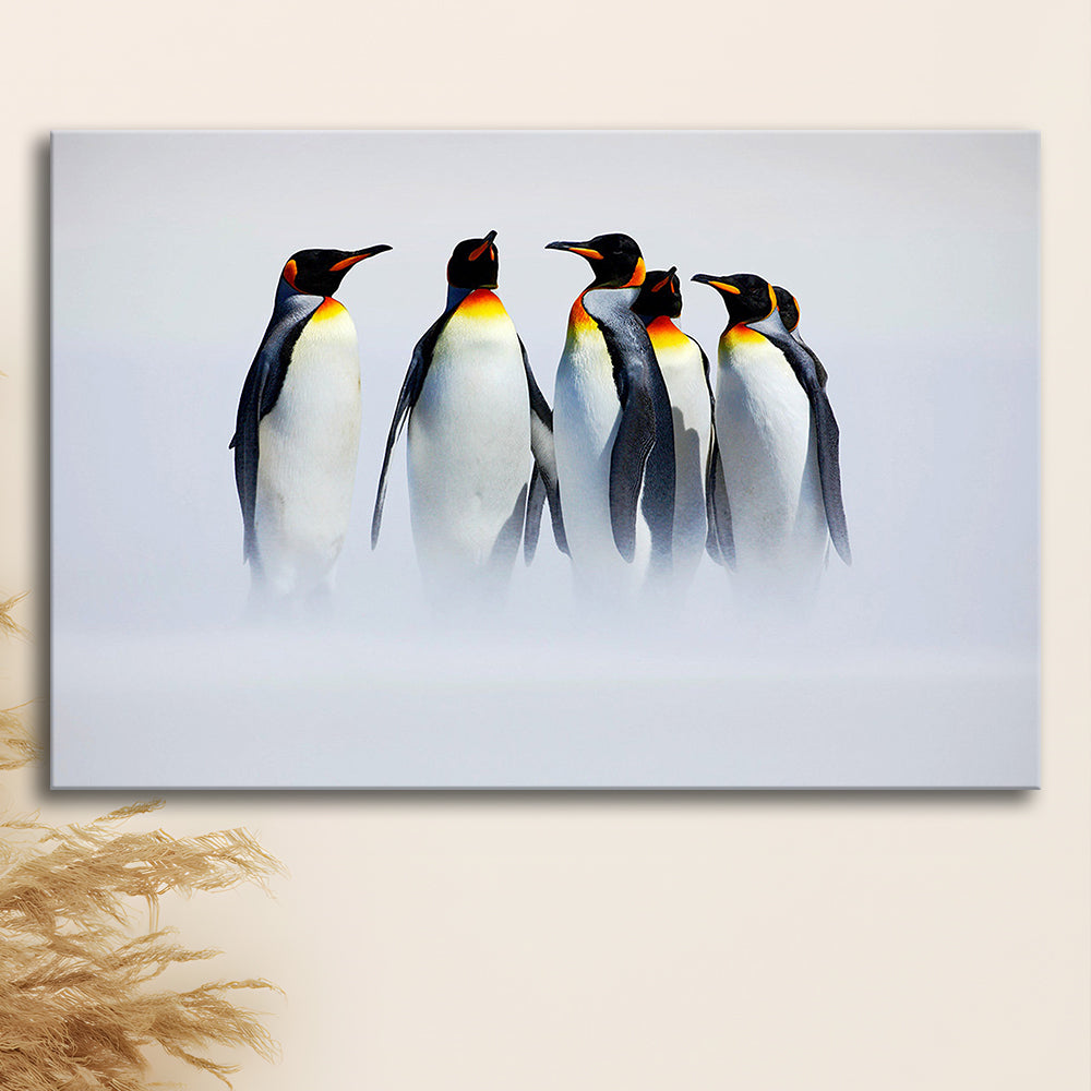 Group of Six King Penguins Wall Art, Falkland Islands Wall Decor, Antarctica Large Canvas, Cavas Print Wall Art Hom Decor