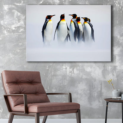 Group of Six King Penguins Wall Art, Falkland Islands Wall Decor, Antarctica Large Canvas, Cavas Print Wall Art Hom Decor